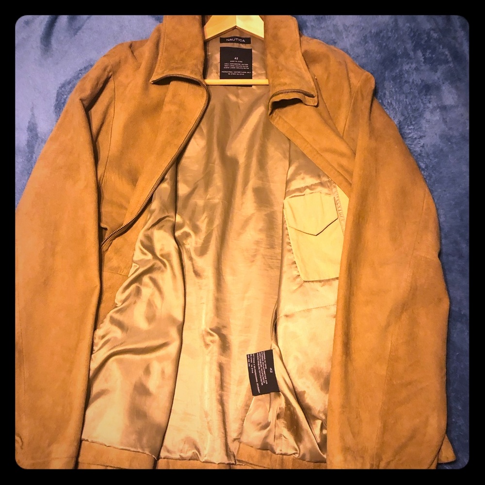 Nautica tan suede men’s large 42 jacket.